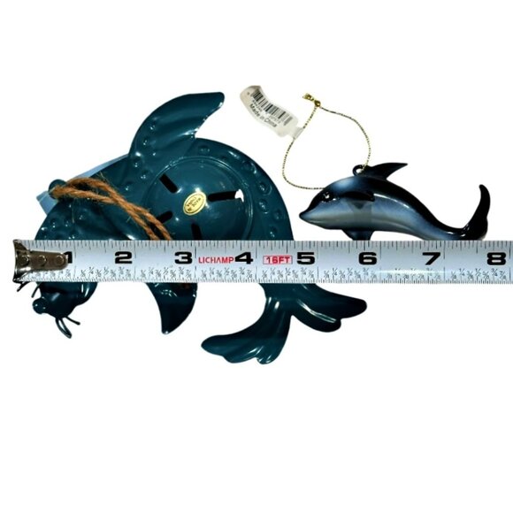 Lot Snowflakes Seashells Sea Lion + Dolphin Metal Christmas Tree Ornaments NEW - Picture 7 of 7